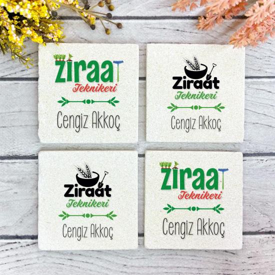 Kişiye Özel Hediye Doğal Taş Bardak Altlığı