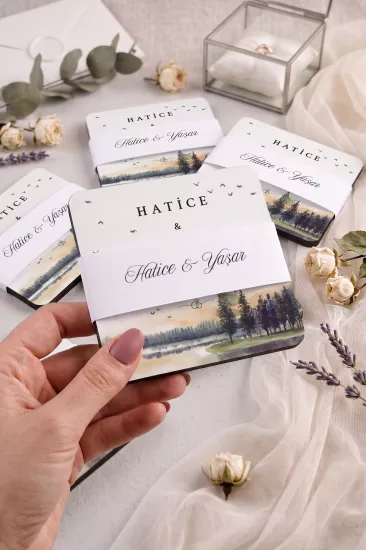 Ahşap Bardak Altlığı | Nikah ve Nişan Hediyesi