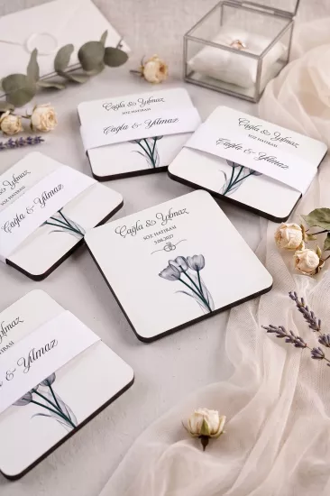 Ahşap Bardak Altlığı | Nikah ve Nişan Hediyesi