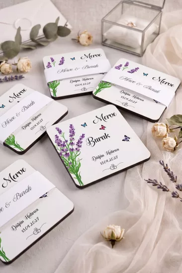 Ahşap Bardak Altlığı | Nikah ve Nişan Hediyesi