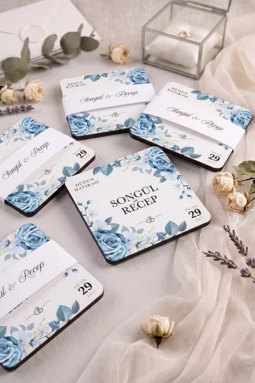 Ahşap Bardak Altlığı | Nikah ve Nişan Hediyesi