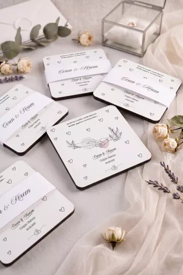 Ahşap Bardak Altlığı | Nikah ve Nişan Hediyesi