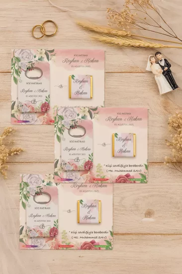 Kişiye Özel Çikolatalı Açacak Magnet – Söz, Kına, Nişan, Nikah, Düğün Hediyeliği