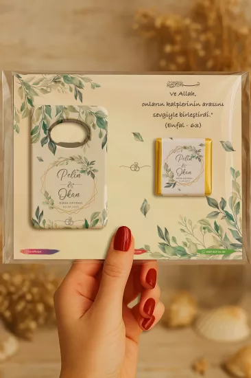 Kişiye Özel Çikolatalı Açacak Magnet – Söz, Kına, Nişan, Nikah, Düğün Hediyeliği