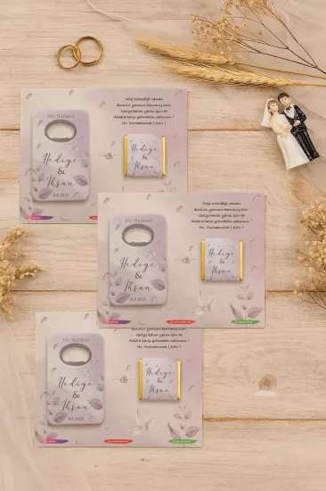 Kişiye Özel Çikolatalı Açacak Magnet – Söz, Kına, Nişan, Nikah, Düğün Hediyeliği