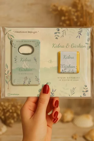 Kişiye Özel Çikolatalı Açacak Magnet – Söz, Kına, Nişan, Nikah, Düğün Hediyeliği