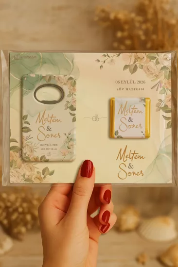 Kişiye Özel Çikolatalı Açacak Magnet – Söz, Kına, Nişan, Nikah, Düğün Hediyeliği