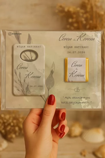 Kişiye Özel Çikolatalı Açacak Magnet – Söz, Kına, Nişan, Nikah, Düğün Hediyeliği