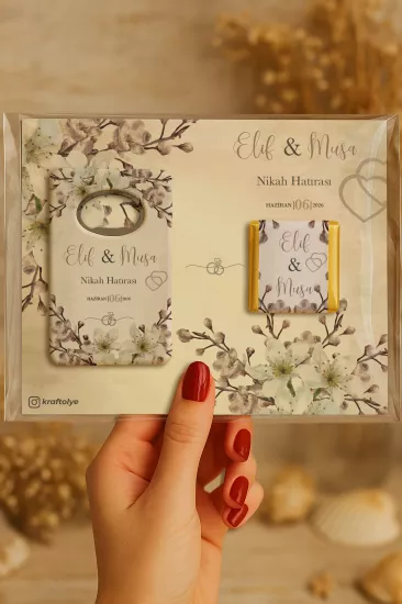 Kişiye Özel Çikolatalı Açacak Magnet – Söz, Kına, Nişan, Nikah, Düğün Hediyeliği