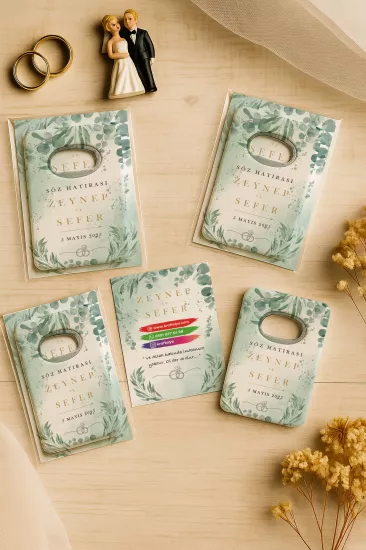 Nişan Nikah Düğün Hatırası Jelatin Kartlı Açacak Magnet – Kişiye Özel