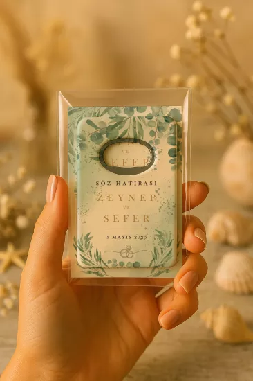 Nişan Nikah Düğün Hatırası Jelatin Kartlı Açacak Magnet – Kişiye Özel