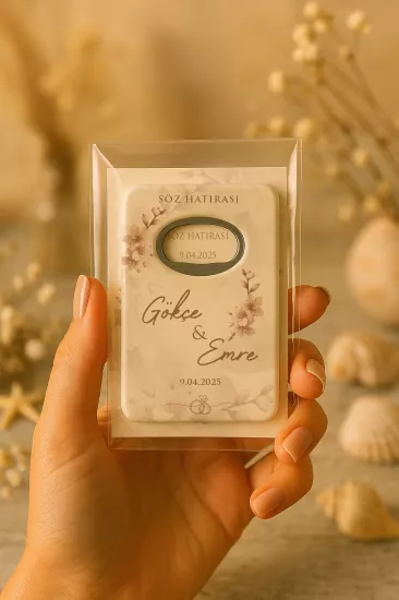 Nişan Nikah Düğün Hatırası Jelatin Kartlı Açacak Magnet – Kişiye Özel
