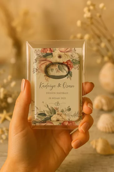 Nişan Nikah Düğün Hatırası Jelatin Kartlı Açacak Magnet – Kişiye Özel