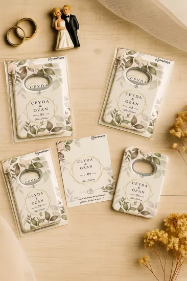 Nişan Nikah Düğün Hatırası Jelatin Kartlı Açacak Magnet – Kişiye Özel
