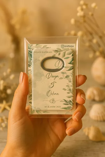 Nişan Nikah Düğün Hatırası Jelatin Kartlı Açacak Magnet – Kişiye Özel