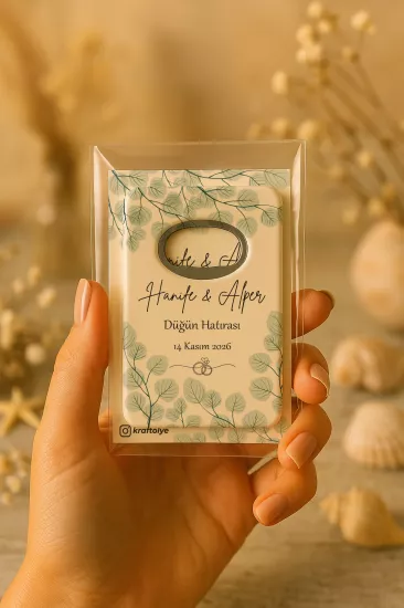 Nişan Nikah Düğün Hatırası Jelatin Kartlı Açacak Magnet – Kişiye Özel