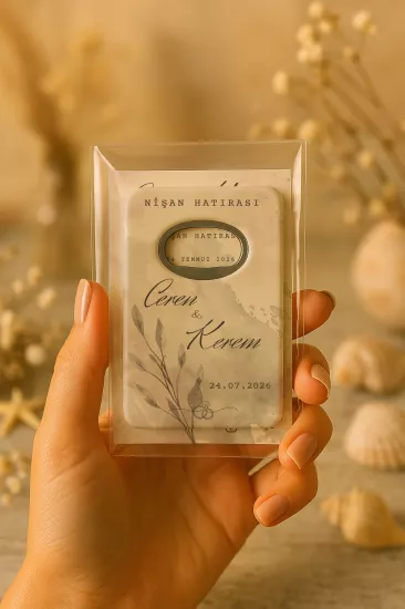Nişan Nikah Düğün Hatırası Jelatin Kartlı Açacak Magnet – Kişiye Özel