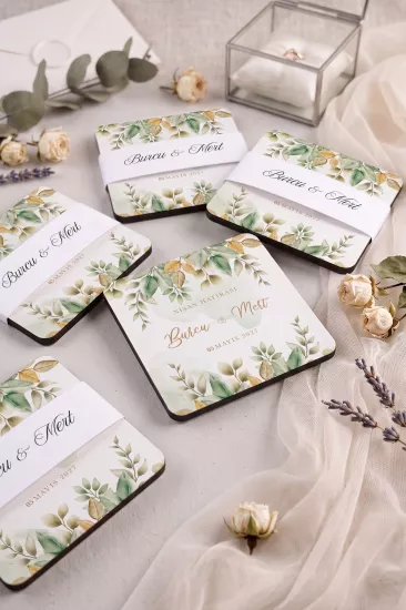 Ahşap Bardak Altlığı | Nikah ve Nişan Hediyesi