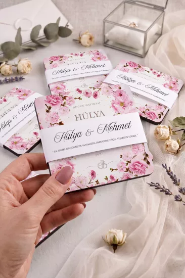 Ahşap Bardak Altlığı | Nikah ve Nişan Hediyesi