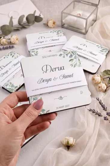 Ahşap Bardak Altlığı | Nikah ve Nişan Hediyesi