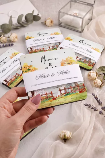 Ahşap Bardak Altlığı | Nikah ve Nişan Hediyesi