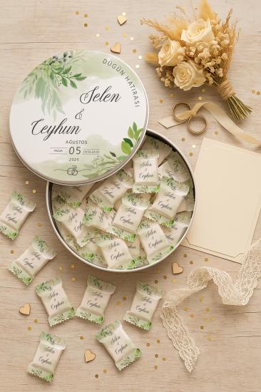 Metal Kutulu Sütlü Madlen Çikolata – Kişiye Özel Söz, Kına & Düğün Hediyesi