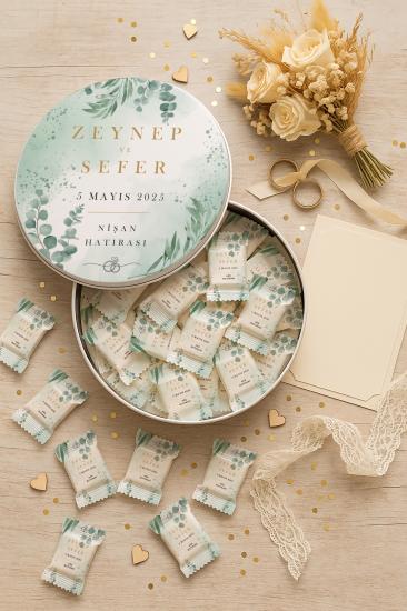 Metal Kutulu Sütlü Madlen Çikolata – Kişiye Özel Söz, Kına & Düğün Hediyesi