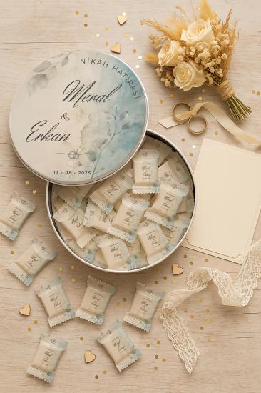 Metal Kutulu Sütlü Madlen Çikolata – Kişiye Özel Söz, Kına & Düğün Hediyesi