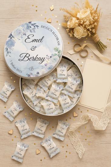 Metal Kutulu Sütlü Madlen Çikolata – Kişiye Özel Söz, Kına & Düğün Hediyesi