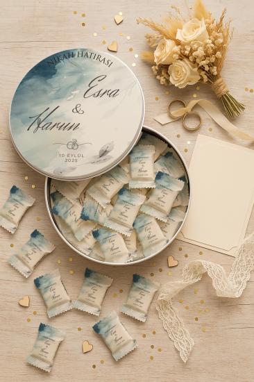 Metal Kutulu Sütlü Madlen Çikolata – Kişiye Özel Söz, Kına & Düğün Hediyesi