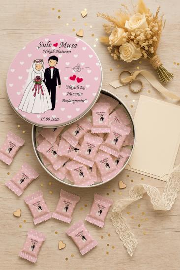 Metal Kutulu Sütlü Madlen Çikolata – Kişiye Özel Söz, Kına & Düğün Hediyesi