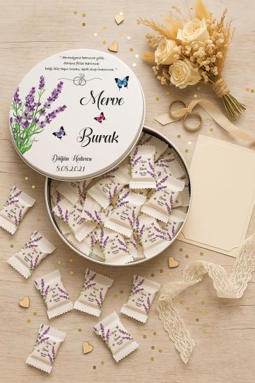 Metal Kutulu Sütlü Madlen Çikolata – Kişiye Özel Söz, Kına & Düğün Hediyesi