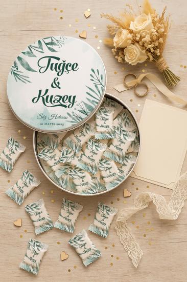 Metal Kutulu Sütlü Madlen Çikolata – Kişiye Özel Söz, Kına & Düğün Hediyesi