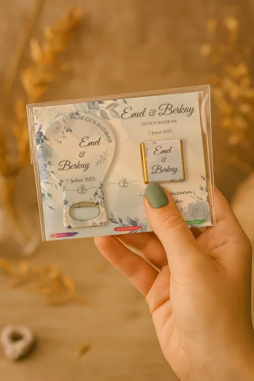 Çikolatalı Balon Açacak Magnet – Söz, Nişan, Kına, Nikah, Düğün Hediyesi