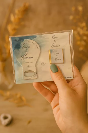 Çikolatalı Balon Açacak Magnet – Söz, Nişan, Kına, Nikah, Düğün Hediyesi