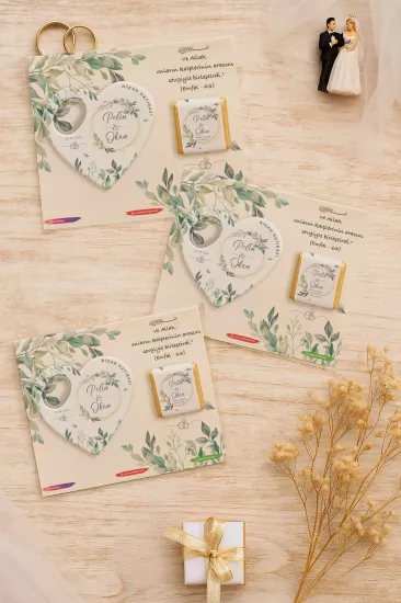 Kişiye Özel Çikolatalı Kalp Açacak Magnet | Söz, Nişan, Nikah, Düğün Hediyesi