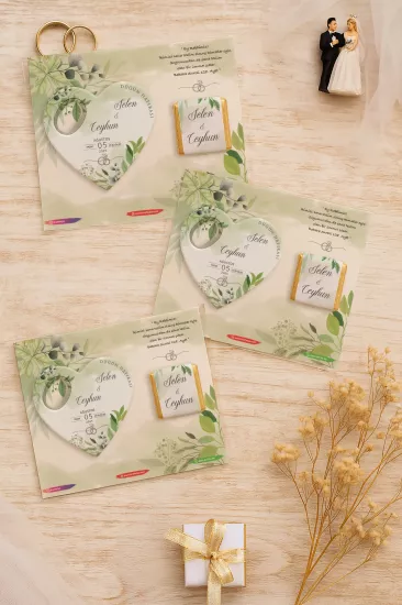 Kişiye Özel Çikolatalı Kalp Açacak Magnet | Söz, Nişan, Nikah, Düğün Hediyesi
