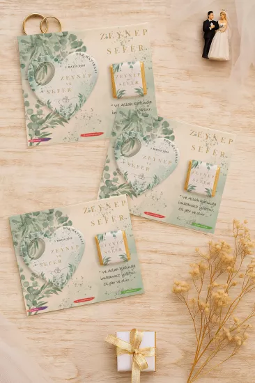 Kişiye Özel Çikolatalı Kalp Açacak Magnet | Söz, Nişan, Nikah, Düğün Hediyesi