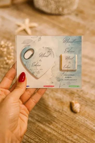 Kişiye Özel Çikolatalı Kalp Açacak Magnet | Söz, Nişan, Nikah, Düğün Hediyesi