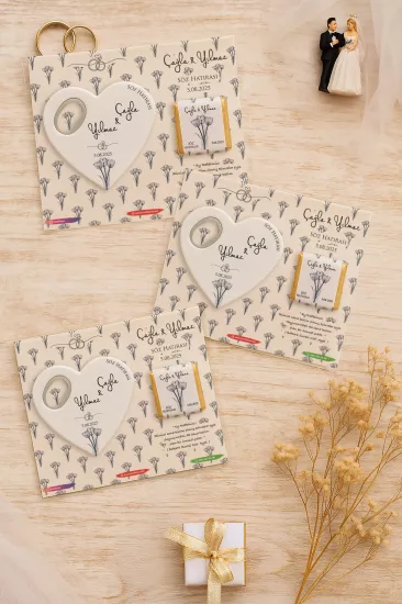 Kişiye Özel Çikolatalı Kalp Açacak Magnet | Söz, Nişan, Nikah, Düğün Hediyesi