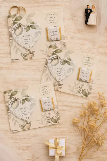 Kişiye Özel Çikolatalı Kalp Açacak Magnet | Söz, Nişan, Nikah, Düğün Hediyesi
