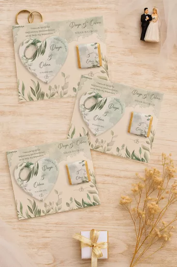 Kişiye Özel Çikolatalı Kalp Açacak Magnet | Söz, Nişan, Nikah, Düğün Hediyesi