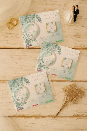 Kişiye Özel Çikolatalı Kalp Açacak Magnet | Söz, Nişan, Nikah, Düğün Hediyesi