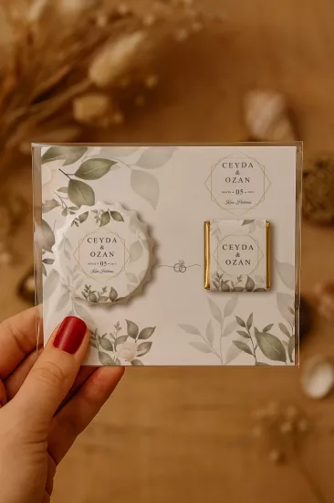 Kişiye Özel Çikolatalı Kalp Açacak Magnet | Söz, Nişan, Nikah, Düğün Hediyesi