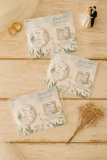 Kişiye Özel Çikolatalı Kalp Açacak Magnet | Söz, Nişan, Nikah, Düğün Hediyesi