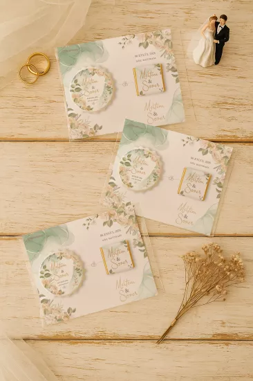 Kişiye Özel Çikolatalı Kalp Açacak Magnet | Söz, Nişan, Nikah, Düğün Hediyesi