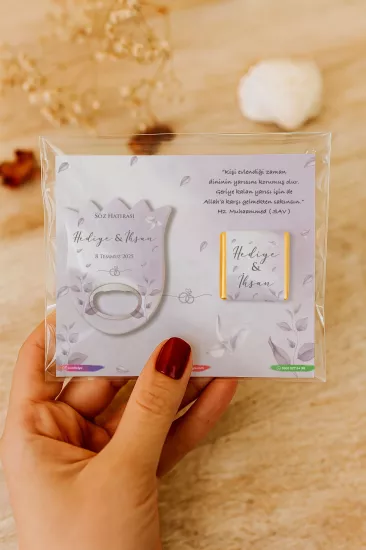 Söz Nişan Kına Nikah Düğün Hatırası Çikolatalı Lale Açacak Magnet