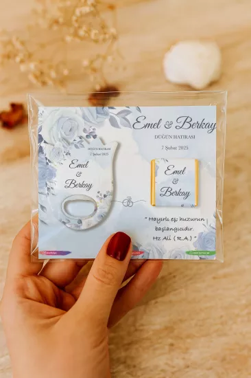 Söz Nişan Kına Nikah Düğün Hatırası Çikolatalı Lale Açacak Magnet