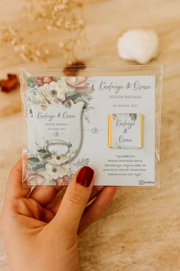 Söz Nişan Kına Nikah Düğün Hatırası Çikolatalı Lale Açacak Magnet