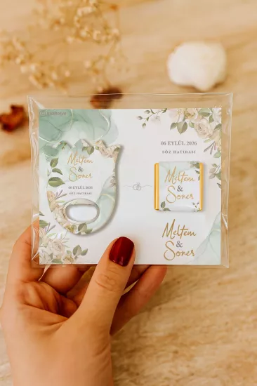 Söz Nişan Kına Nikah Düğün Hatırası Çikolatalı Lale Açacak Magnet